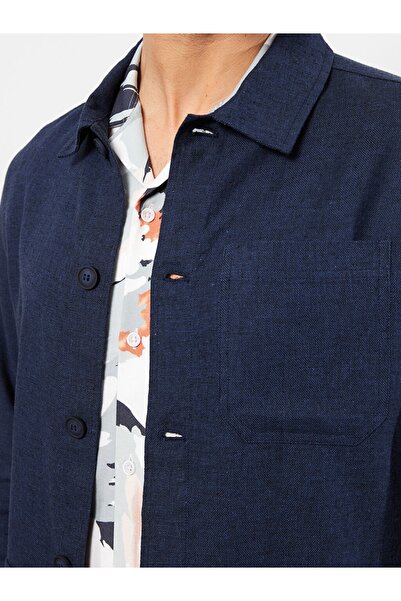 LC Waikiki Slim Fit Hemdkragen Leinen Herrenmantel