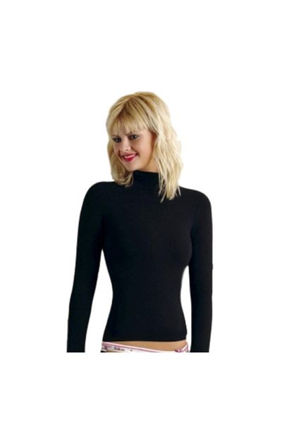 Anıt Women's Black Turtleneck Long Sleeve Turtleneck Combed Cotton