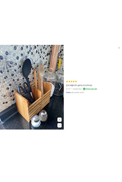 Pinkev Bamboo Spoon Holder - Counter Top with Two Compartments