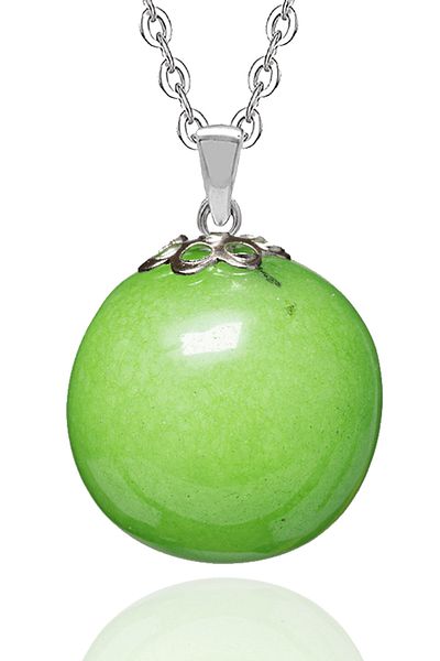 Tesbih Atölyesi Certified Neon Green Quartz Natural Stone Necklace
