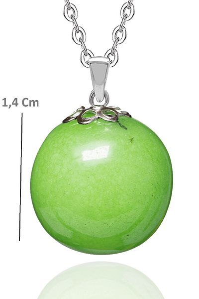Tesbih Atölyesi Certified Neon Green Quartz Natural Stone Necklace