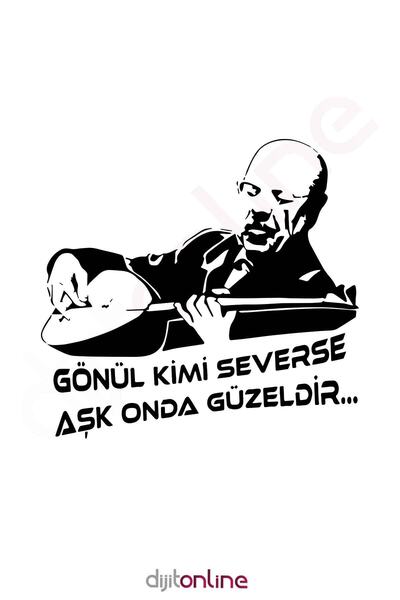 Dijitonline Neşet Ertaş Araba Sticker Oto Sticker 15x14cm