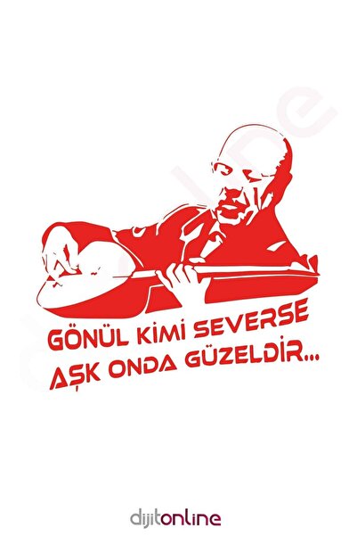 Dijitonline Neşet Ertaş Araba Sticker Oto Sticker 15x14cm