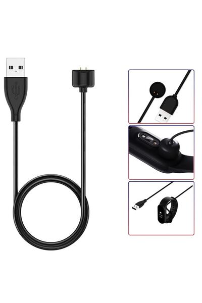 Coverzone Xiaomi Mi Band 7 Ile Uyumlu Akıllı Saat Şarj Kablosu Manyetik Usb Ş...