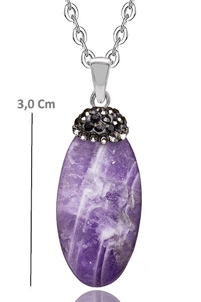 Tesbih Atölyesi Certified Zircon Stone Amethyst Natural Stone Necklace