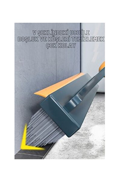 Oliva Nero 2 In 1 V Şeklinde Fırça Ve Çekçek Paspas Mop Banyo Mutfak Duvar Kö...