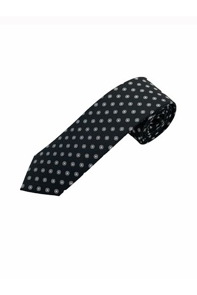Brianze Black and White Patterned Tie Handkerchief Set