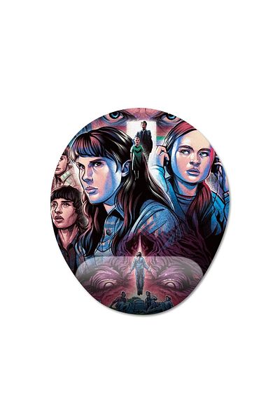 Pixxa نموذج لوحة ماوس دعم المعصم Stranger Things - 2 بيضاوي