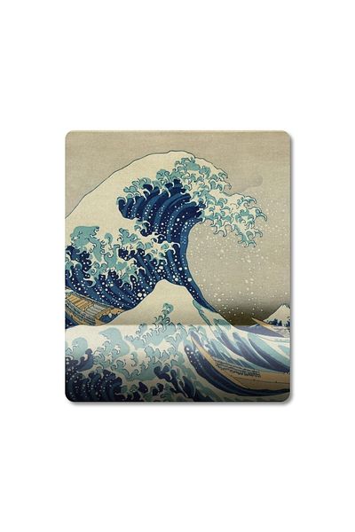 Pixxa Hokusai Kanagawa Oki Nami Ura موديل لوحة ماوس مع دعم للمعصم المموج في الهواء الطلق من Kanagawa - 1