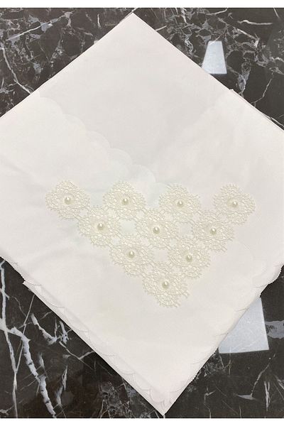 AYHANHOME Pearl Lace Embroidered Bundle Cream