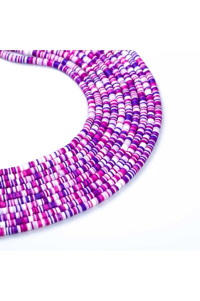 yfhobi 1 Dizi (40 Cm) - 6 Mm Fimo Boncuk, Mor Tonları Renk Polimer Kil Fimo B...