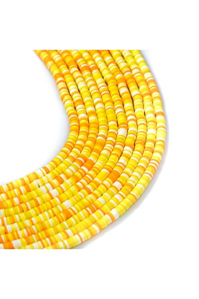 yfhobi 1 Dizi (40 Cm) - 6 Mm Fimo Boncuk, Sarı Tonları Renk Polimer Kil Fimo ...