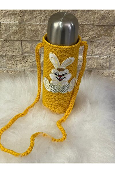 Gönülden Tasarım Keçe Ve Aplikeli Kız Erkek Çocuk Örme Askılı Suluk Matara Sü...
