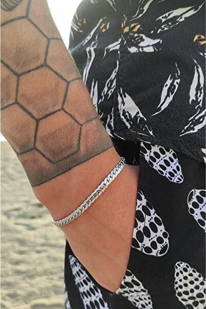 aksesuar sepetim Unisex Urban Tarnish Resistant Silver Steel Bracelet