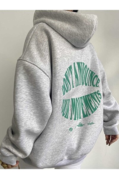 Benisengiydir Dont Hoodie-Sweatshirt für Damen in Grau