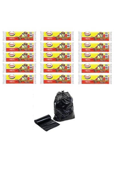 Ögem Large Size Garbage Bag 65x80 Cm 50 Lt 10 Pieces Roll 15 Packs
