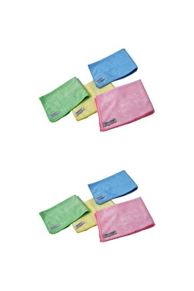 Polikur (8 قطع) 3222 قماش تنظيف عام من الألياف الدقيقة الفاخرة للغبار والزجاج 40x40 سممزيج