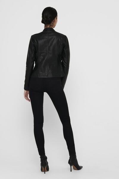 ONLY 15081400 Μπουφάν από συνθετικό δέρμα - Μαύρο