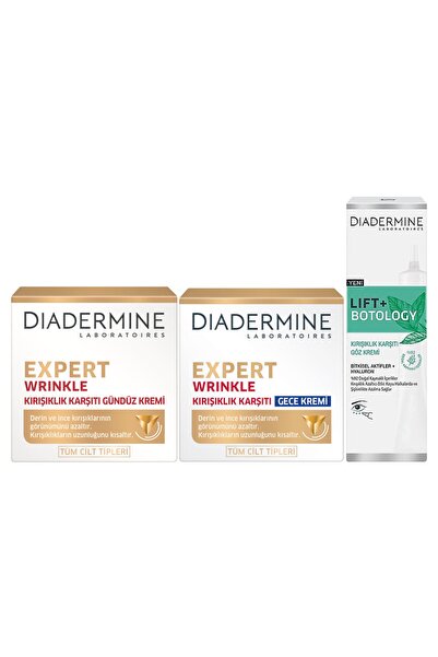 Diadermine Expert Wrinkle Gündüz Kremi 50ml + Gece Kremi 50ml + Botology Göz ...