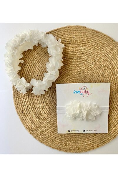 irembaby Anne Bebek Lohusa Seti Beyaz Çiçekli Lohusa Tacı Ve Bebek Saç Bandı ...
