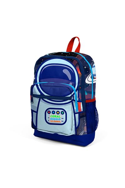 Coral High Rucsac școlar cu patru compartimente cu model astronaut albastru pentru copii
