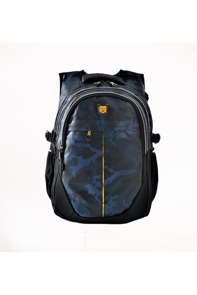 Relaxion 2235 Rucsac de școală albastru cu model de camuflaj