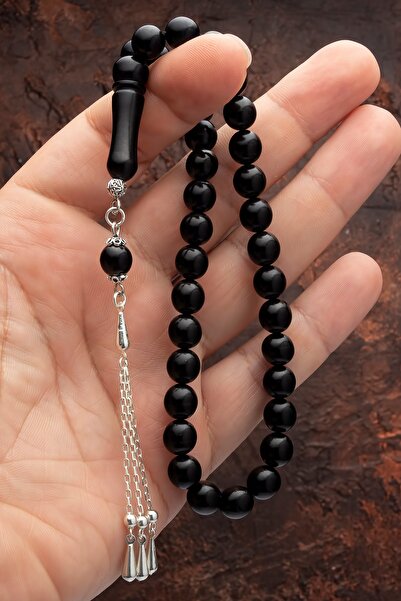 OTTOTESBİH Mărgele de rugăciune din argint cu ciucuri pentru bărbați - Mărgele de rugăciune cadou în stil Oltu