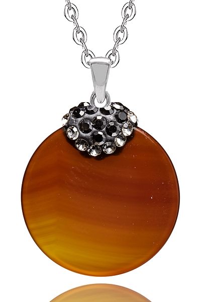 Tesbih Atölyesi Yemen Agate Stone Necklace - Certified and Zircon Embroidered