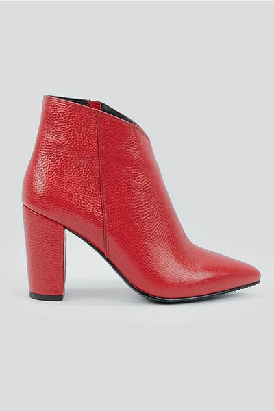 TUNAELLİ Women's Red Genuine Leather Boots & Booties Size 35-40