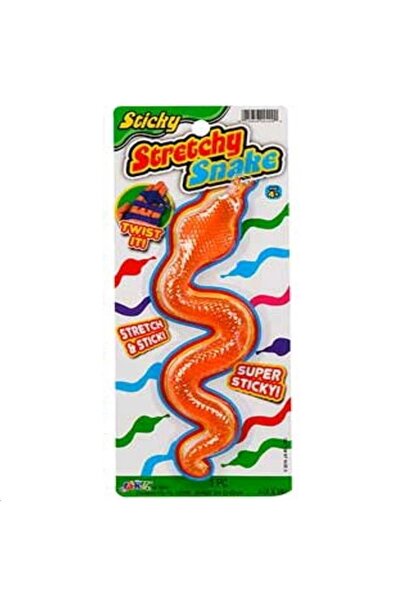 Sunman Yılan Streç Yumuşak Esneyen Uzayabilen Yılan Büyük Boy Stretchy Snake Turuncu 19 Cm