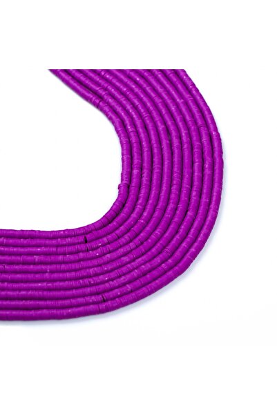 yfhobi 1 Dizi (40 Cm) - 6 Mm Fimo Boncuk, Mürdüm Renk Polimer Kil Fimo Boncuk...