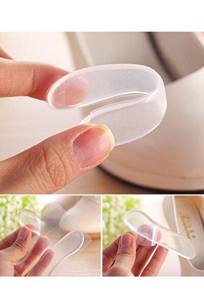 İNDİRİM PRO 2'li Şeffaf Ayakkabı Vurma Önleyici Silikon Topuk Koruyucu Jel To...
