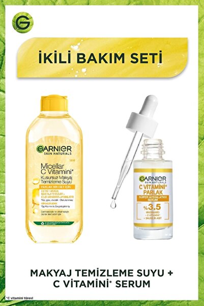 Garnier فيتامين سي مصل الإضاءة الساطعة 30 مل + ميسيلار فيتامين سي ماء التنظيف...