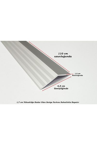Şahin Aluminum Door Threshold Level Profile Denim Difference Height Profile Door Threshold Lid Cover Gray Color 110 Cm