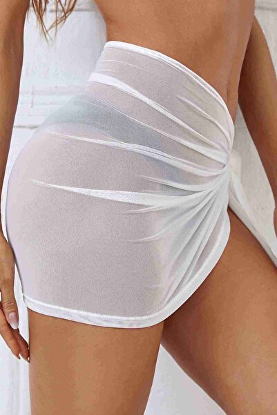 HaSzr White Tulle Pareo - Special Design