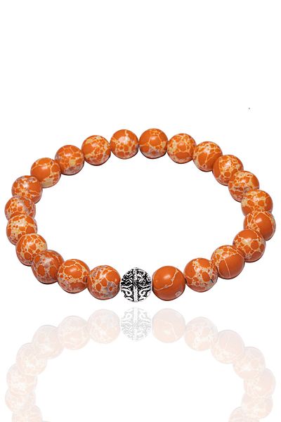 Tesbih Atölyesi Orange Silver Varicide - Certified and Apparatus Bracelet