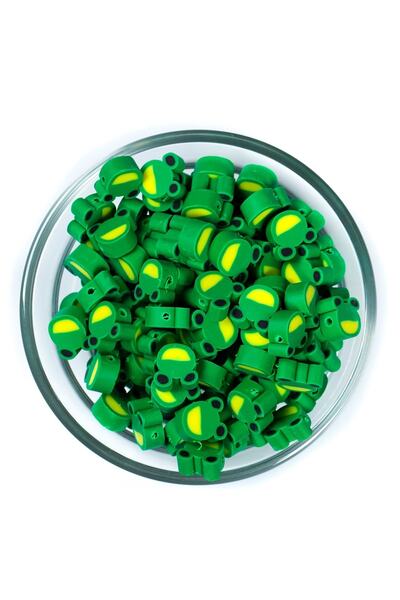 yfhobi 10 Adet - Polimer Fimo Boncuk, Kurbağa Desenli Polimer Kil Boncuk. 1. ...