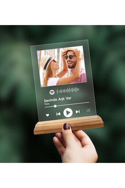 Bk Gift Kişiye Özel Fotoğraflı Spotify Barkodlu Plak -2