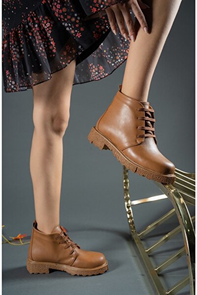 Riccon Taba Cilt Kadın Içi Kürklü Bot 0012900