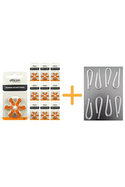 Oticon 13 Numara Işitme Cihazı Pili (10 PAKET X 6= 60 ADET) Hediye Hortum (8 ...