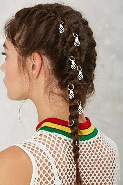 Monalisa Kadın Silver Ananas Saç Küpe Seti Tk00560