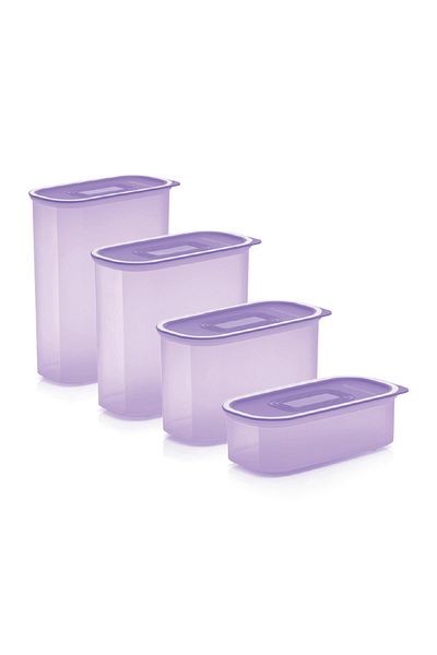Tupperware 4-Piece Purple Dry Water Oval Food Storage Set - Hsgl