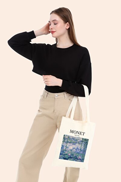 BAGAND Сумка через плече з сирицевої тканини з принтом "Лілії Моне