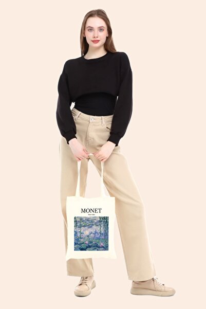 BAGAND Сумка через плече з сирицевої тканини з принтом "Лілії Моне