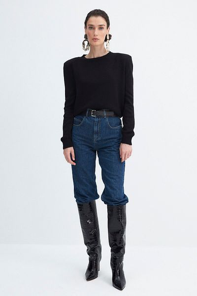 Trendyol Collection Pulover detaliat căptușit negru X Zeynep Tosun TPRAW23KZ00006