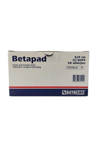 Betafix Betapad Steril Hazır Pansuman Yara Örtüsü 5cm X 9cm 50 Adet