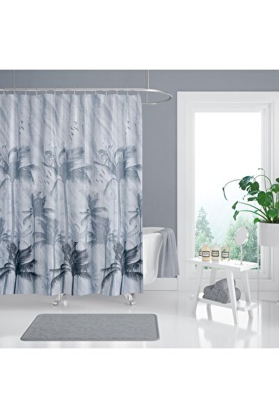 Zethome Banyo Perdesi 1x120x200 Tek Kanat Duş Perdesi Halka Hediyeli 5104