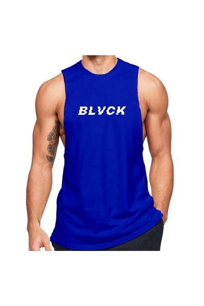 Black İstanbul Blue Men's -black- Printed Regular Fit Crew Neck Sleeveless T-shirt