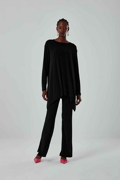 Mizalle Buzy Black Trousers with Slit Detail