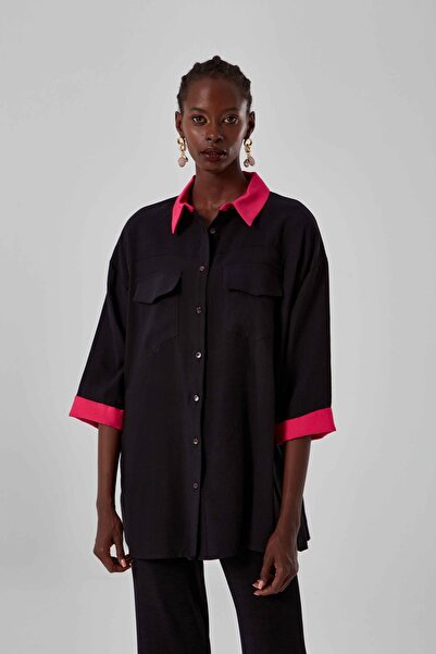 Mizalle Color Garnished Black Tunic